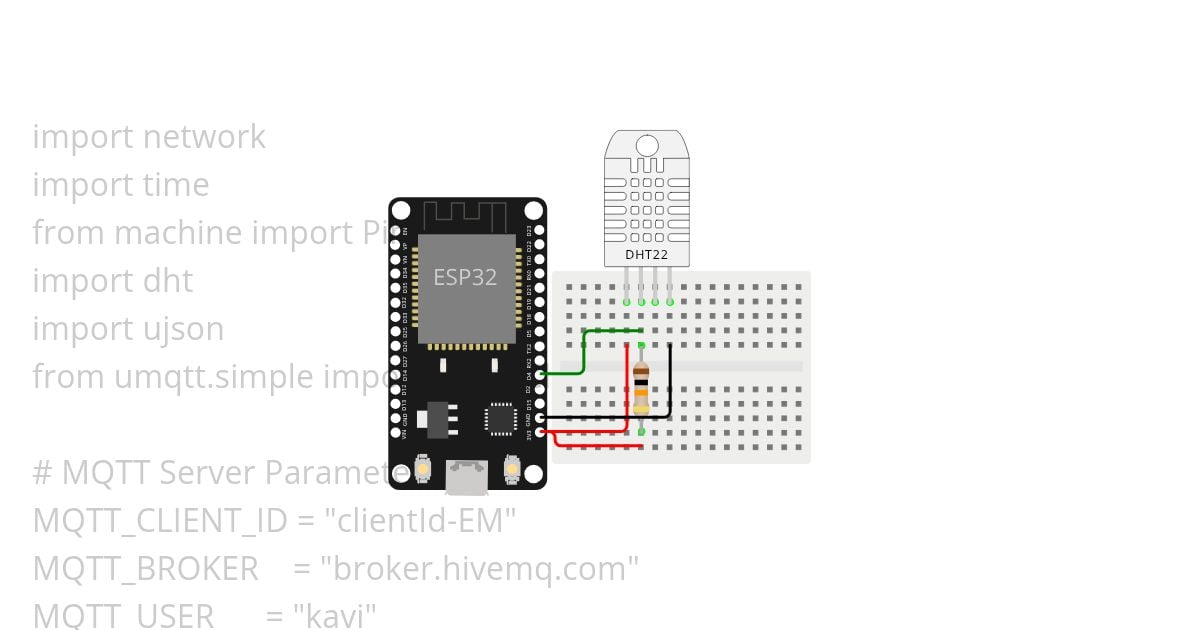 MicroPython MQTT envi moni (ESP32) simulation