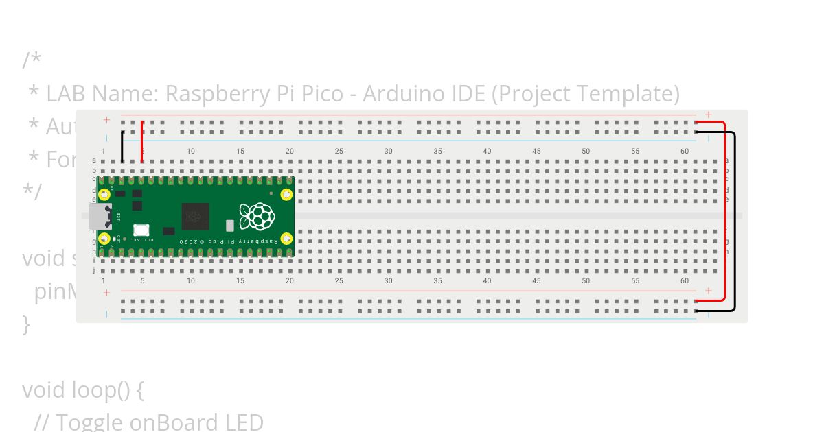 Raspberry Pi Pico Arduino IDE (Project Template) simulation