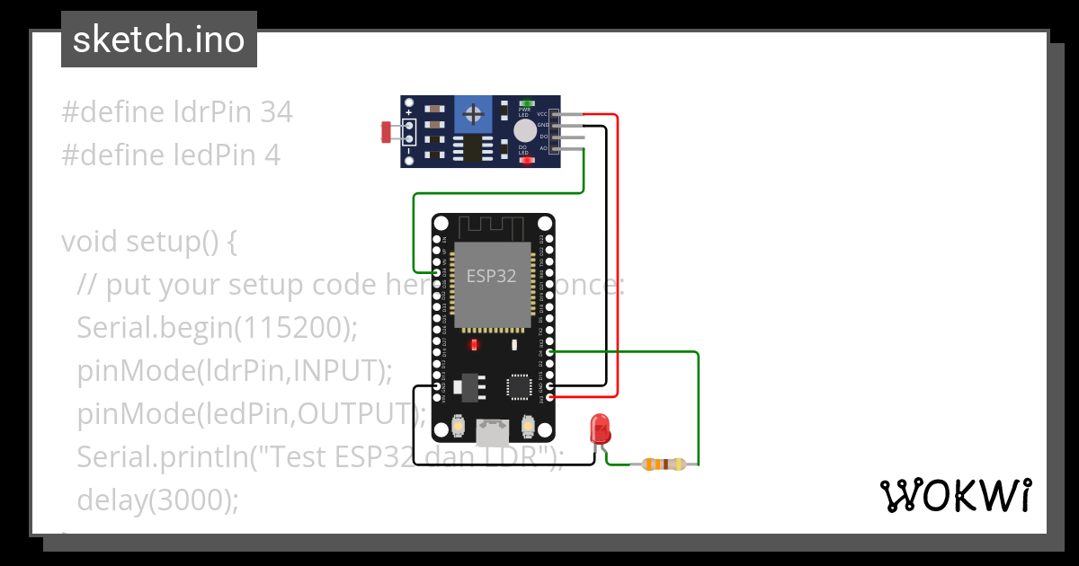 ESP32_LDR - Wokwi ESP32, STM32, Arduino Simulator