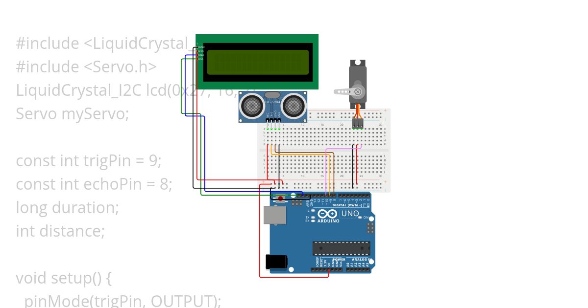 impelementasi pintu dengan servo simulation