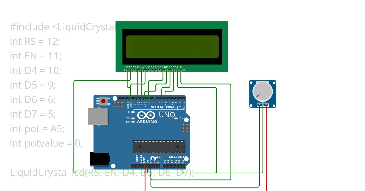 LCD and Analog pin  simulation