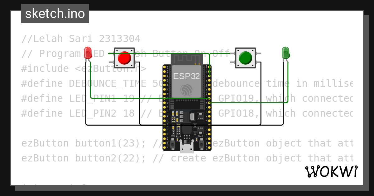 Tugasledbounceonoff wokwi esp32 stm32 arduino simulator
