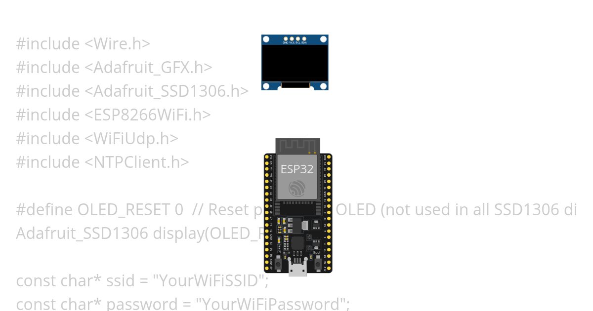 ESP NTP OLED Client simulation