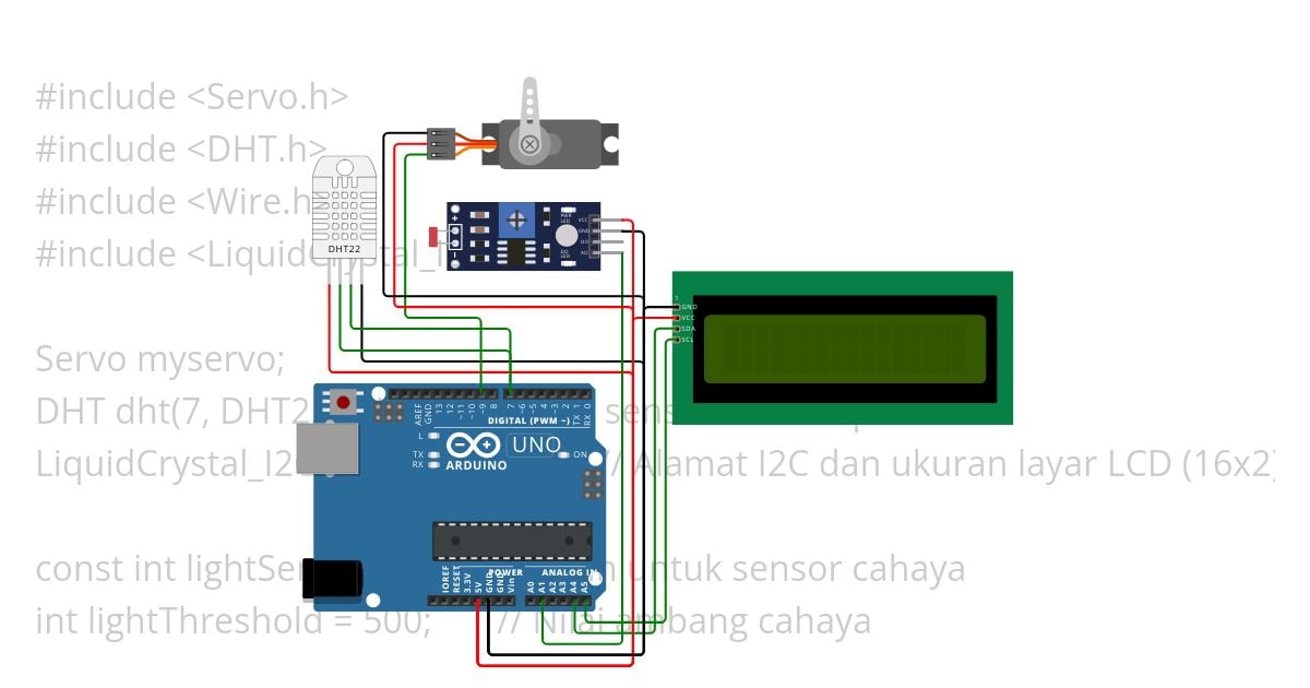  penyiraman tanaman otomatis dengan sensor kelembaban tanah dan sensor cahaya simulation