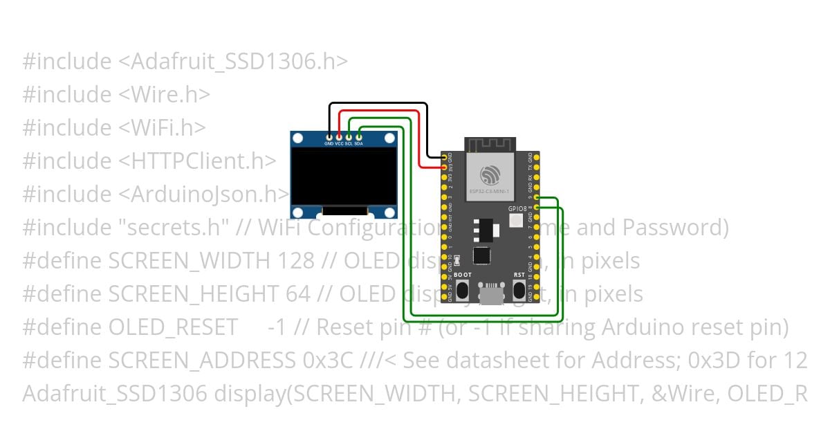 ESP32 Bitcoin Price Tracker Copy simulation