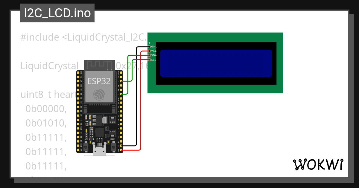 I2C_LCD - Wokwi ESP32, STM32, Arduino Simulator
