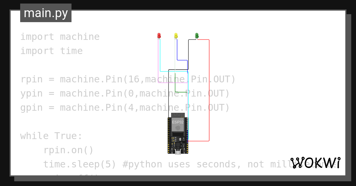 Traffic light wokwi esp32 stm32 arduino simulator