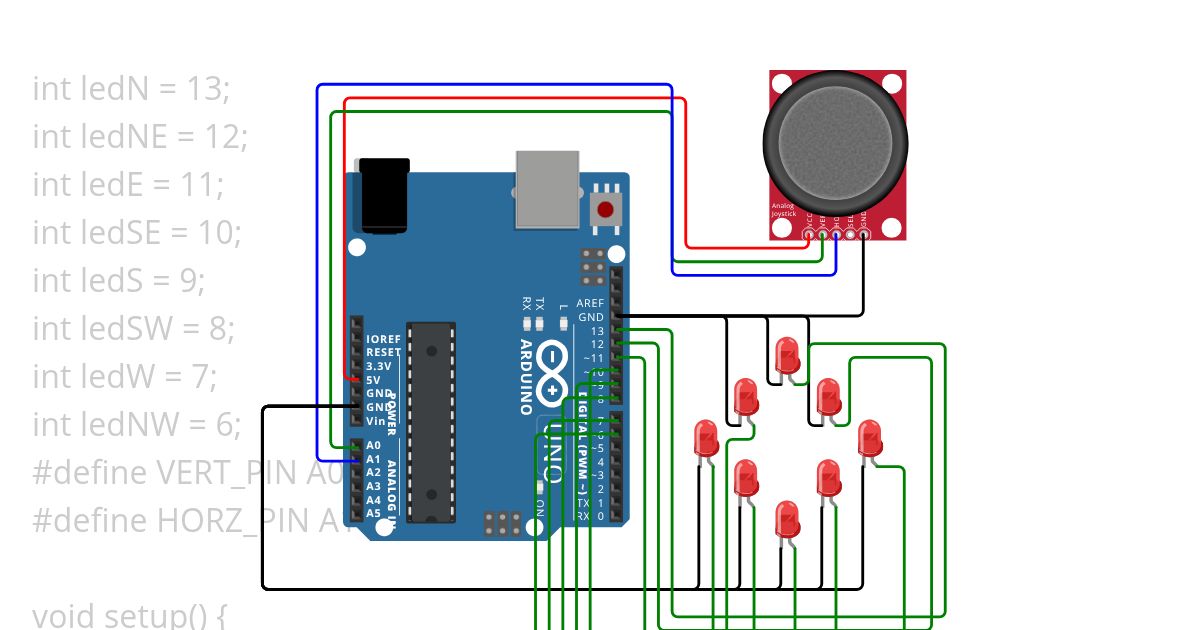 Joystick with light  simulation