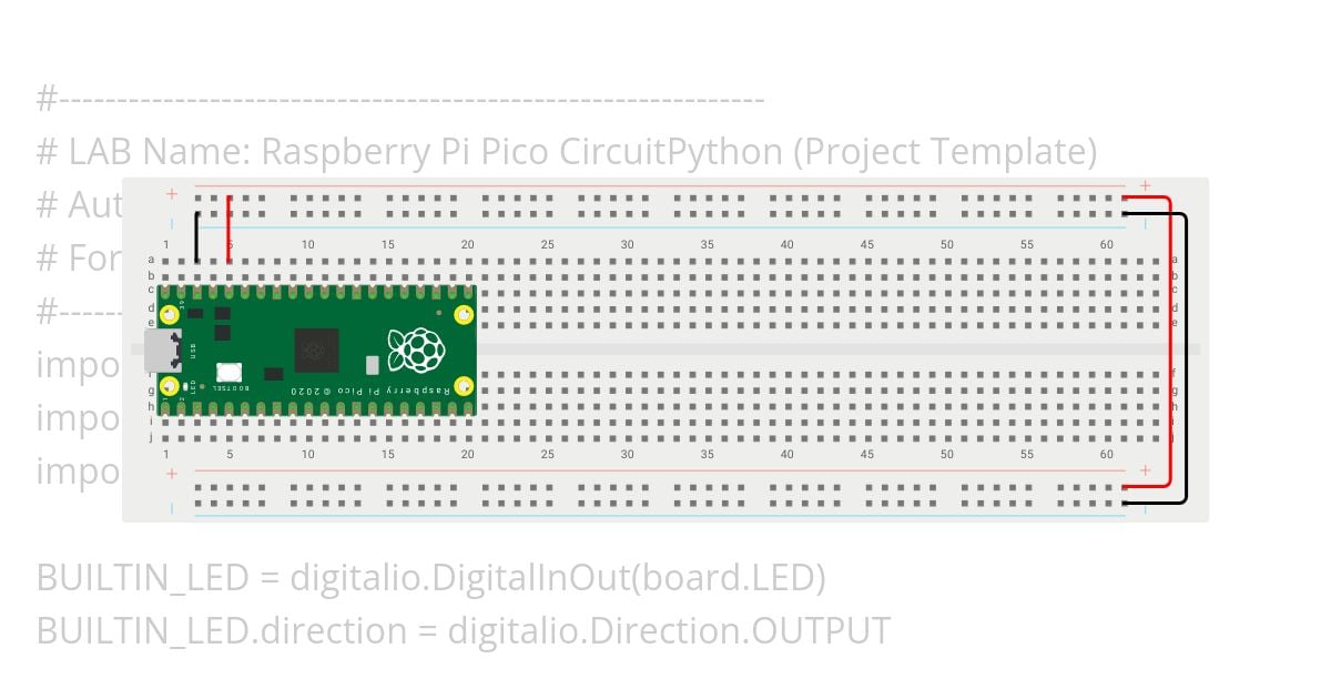 Raspberry Pi Pico - CircuitPython (Project Template) simulation