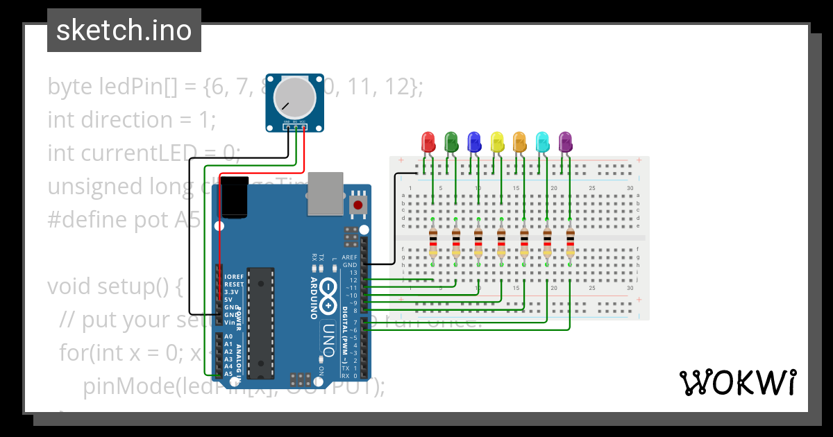 poten-7leds - Wokwi ESP32, STM32, Arduino Simulator