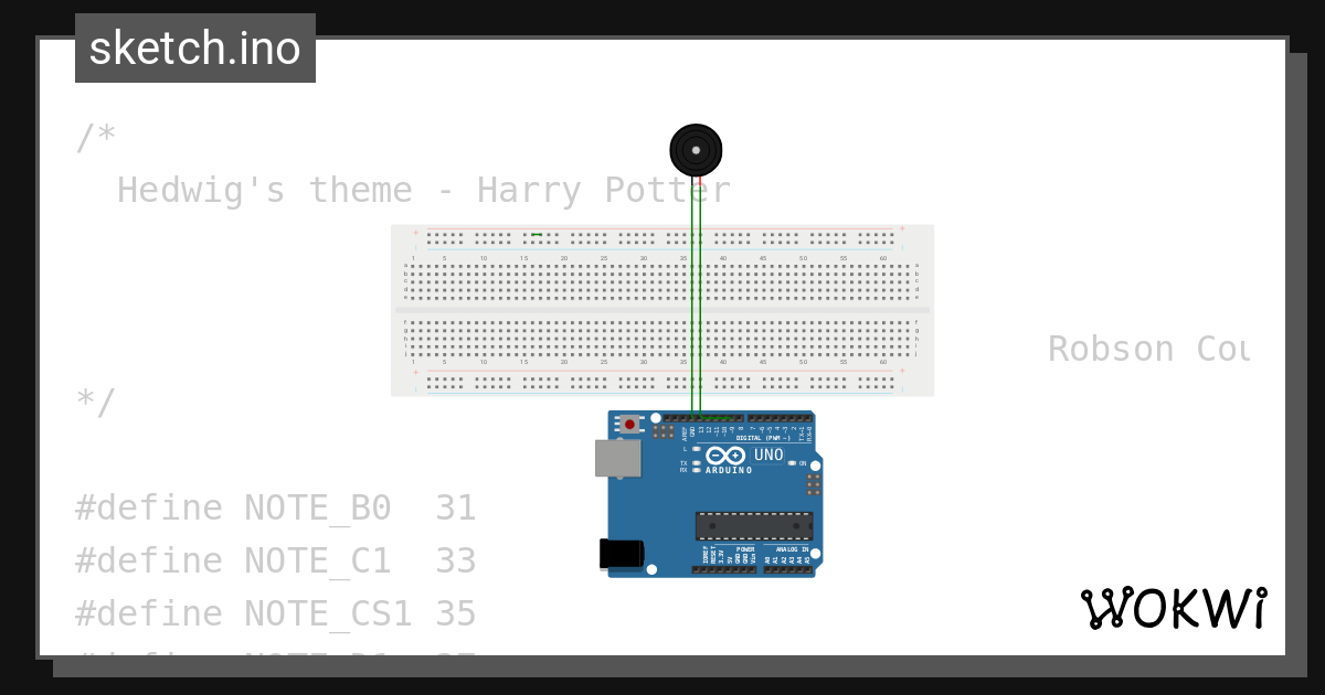 Harry potter song wokwi esp32 stm32 arduino simulator
