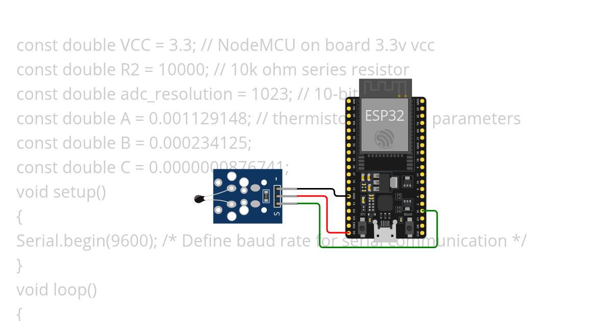 Sensor termistor simulation