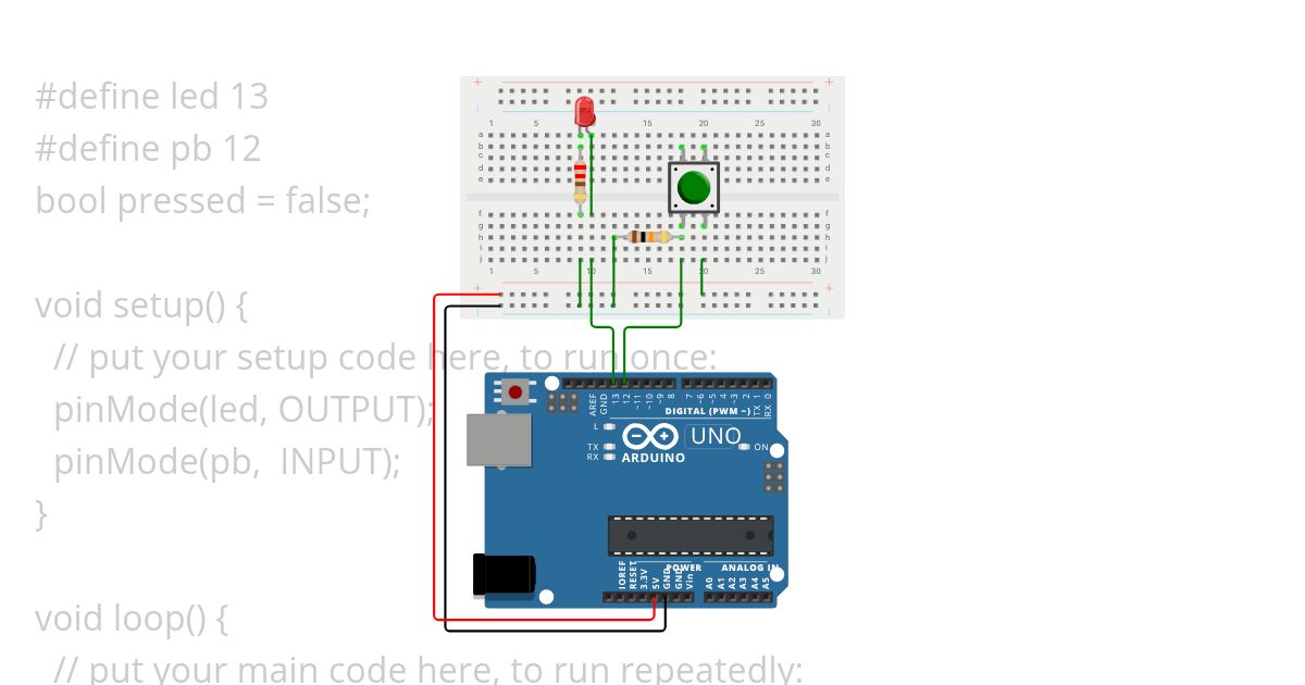 led on/off via button simulation