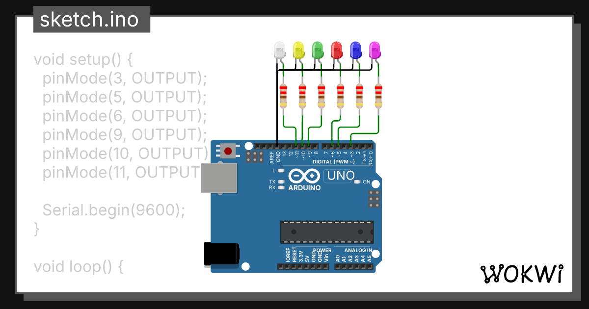 Codice sequenza accenzione led Copy - Wokwi ESP32, STM32, Arduino Simulator