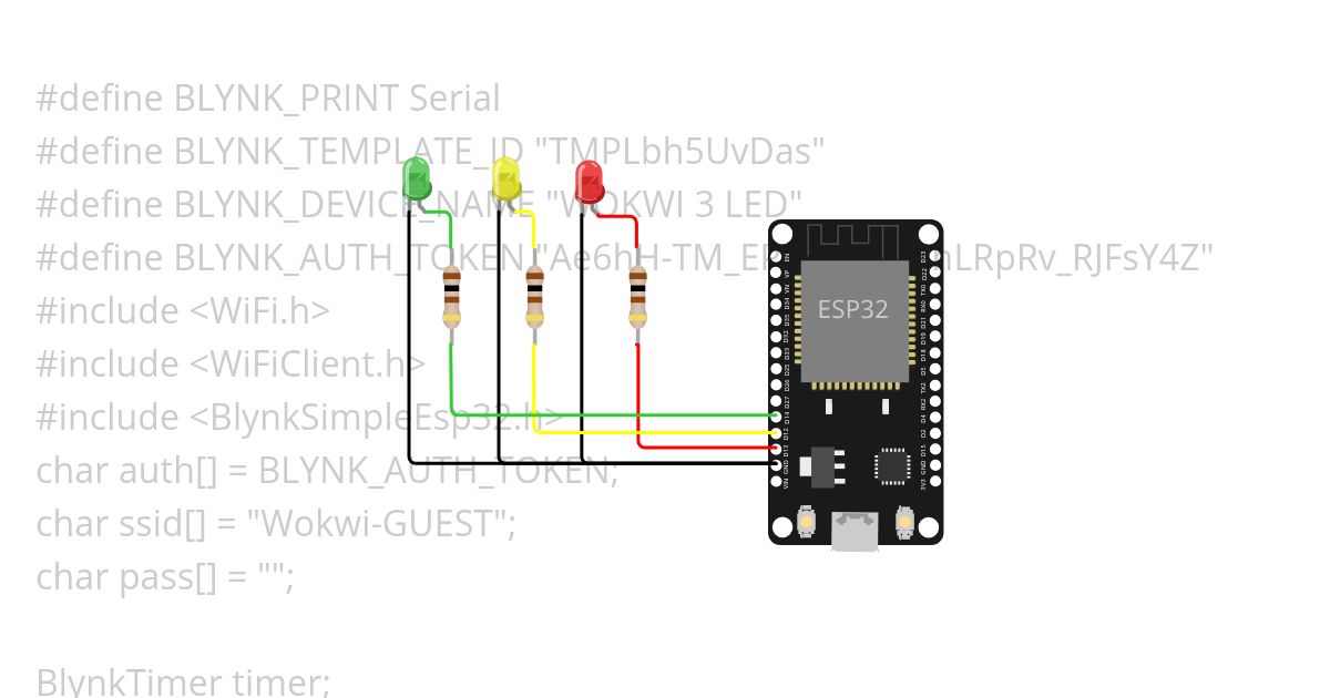 Blynk-3-LED simulation