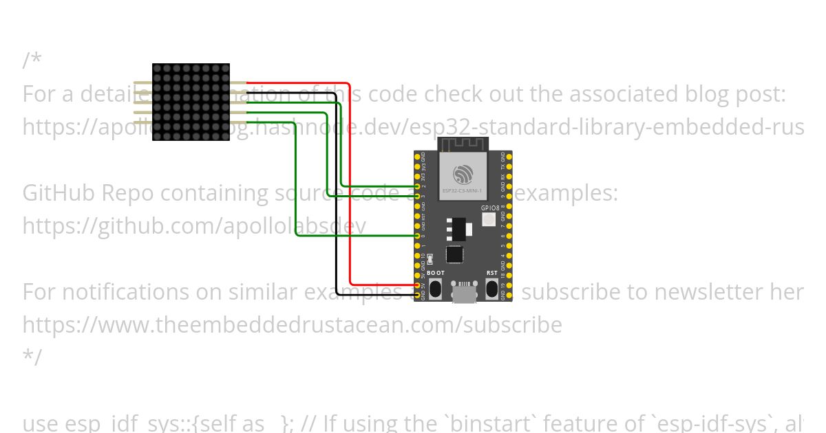 ESP32 matrix simulation