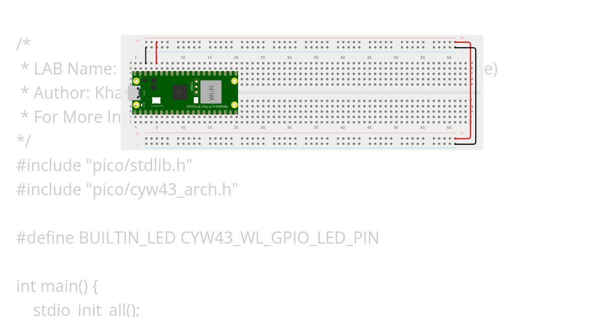 Raspberry Pi Pico W - C SDK (Project Template) simulation