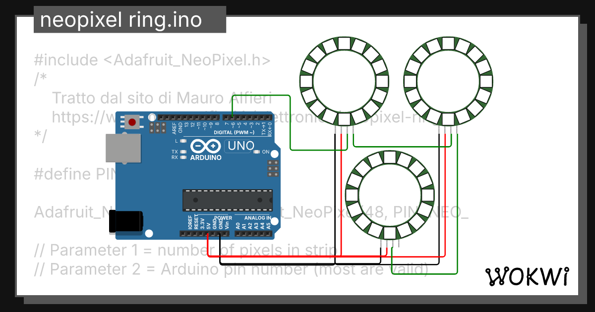 Test neopixel ring.ino - Wokwi ESP32, STM32, Arduino Simulator