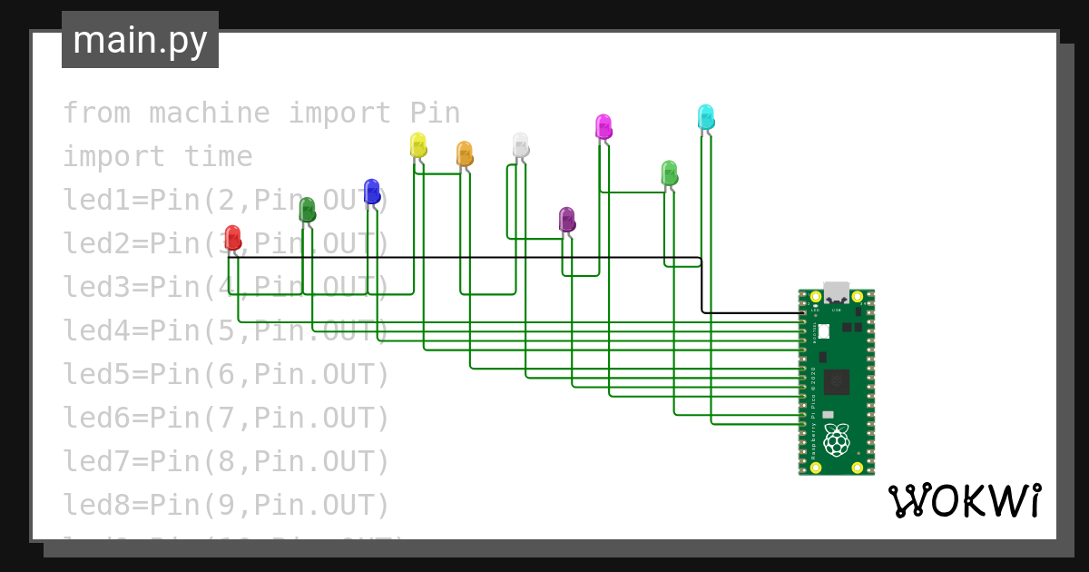 10 beautiful smartLED projects (addressable LEDs) using Arduino simulator  on Wokwi, Arduino