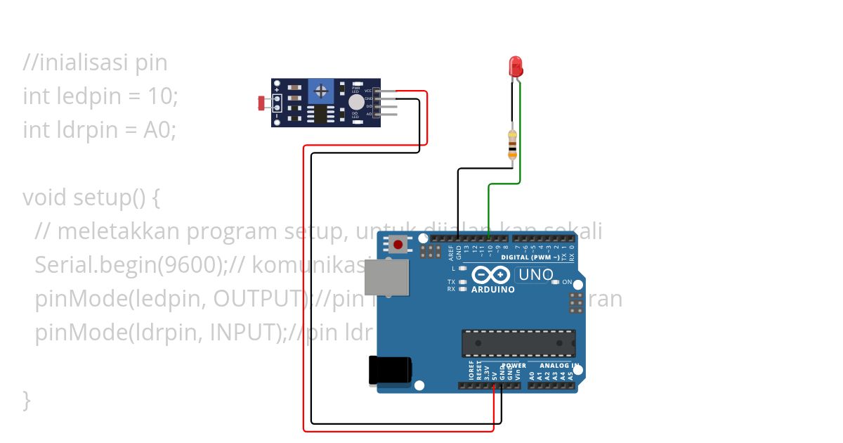 LDR LED simulation