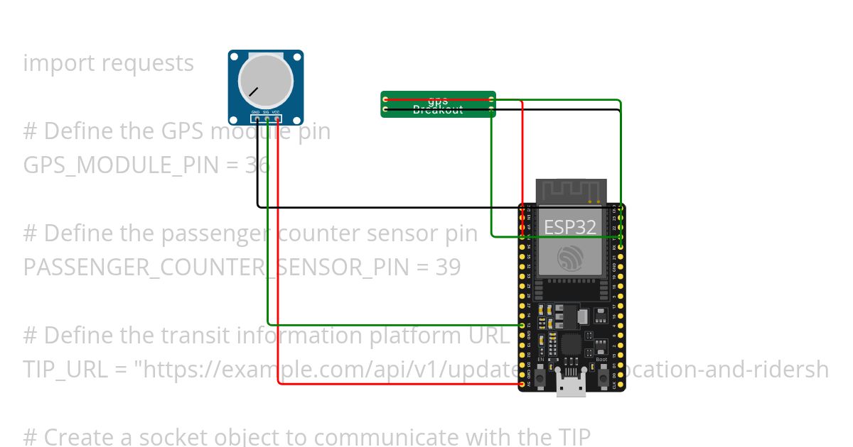 public transport using esp32 simulation