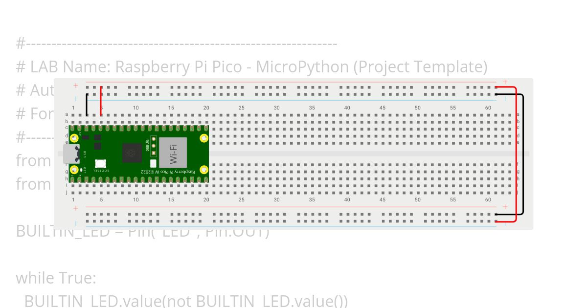 Raspberry Pi Pico W - MicroPython (Project Template) simulation