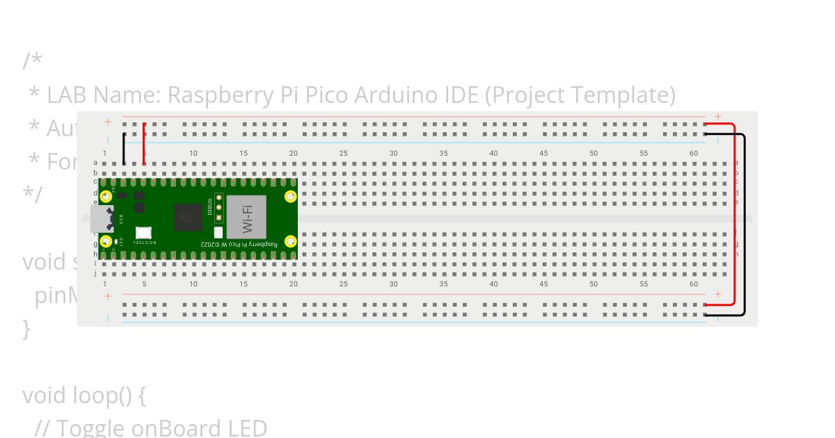 Raspberry Pi Pico W - Arduino IDE (Project Template) simulation