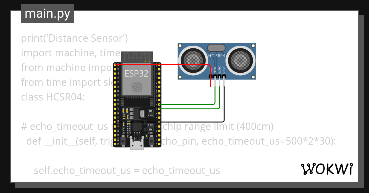 distance_sensor Copy - Wokwi ESP32, STM32, Arduino Simulator