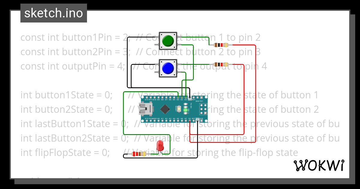 flip flop - Wokwi ESP32, STM32, Arduino Simulator