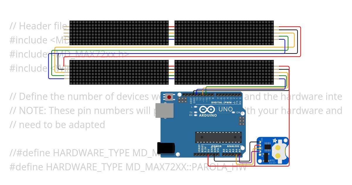 SK LED 4 Matrix test simulation