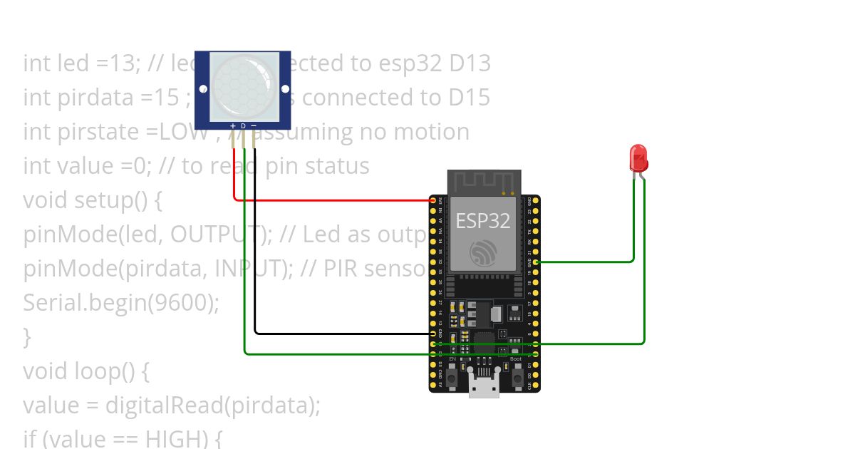 PIR sensor simulation