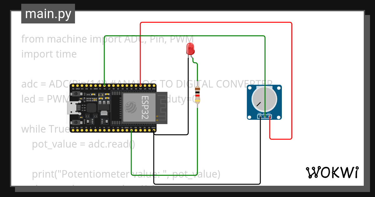 Esp32_Potentiometer_LED Wokwi ESP32, STM32, Arduino Simulator