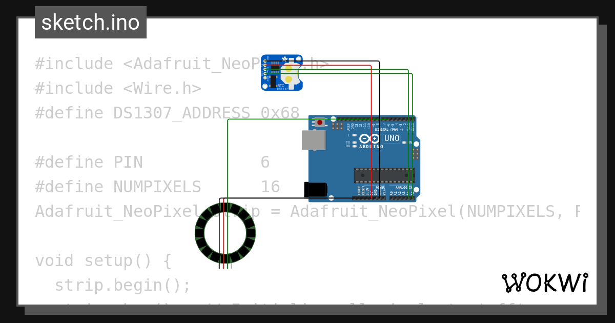 Neopixel Clock Wokwi ESP32 STM32 Arduino Simulator neopixel-clock-wokwi-esp32-stm32-arduino-simulator