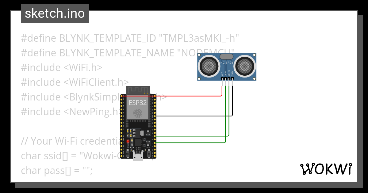 Blynk With Esp32 And Ultrasonic Distance Measurement Wokwi Esp32 Stm32 Arduino Simulator 0087