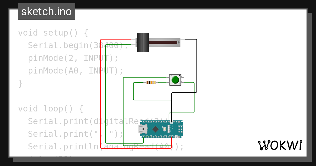 slider and push button - Wokwi ESP32, STM32, Arduino Simulator