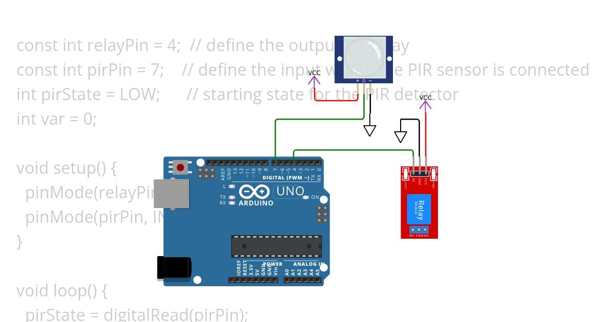 PIR+LED strip simulation