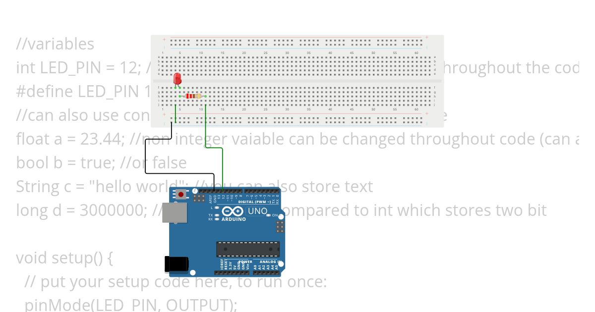 LED Circuit and Variables simulation