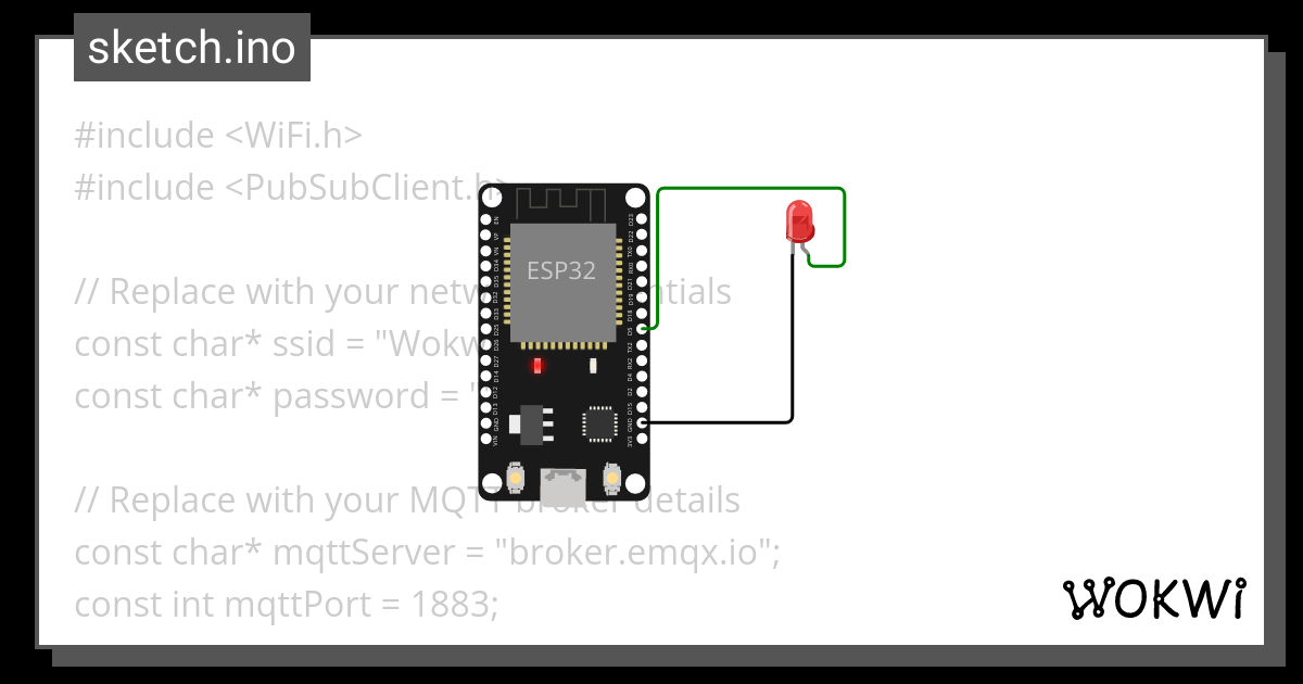 ESP32 Connect Mqtt Complet Code - Wokwi ESP32, STM32, Arduino Simulator