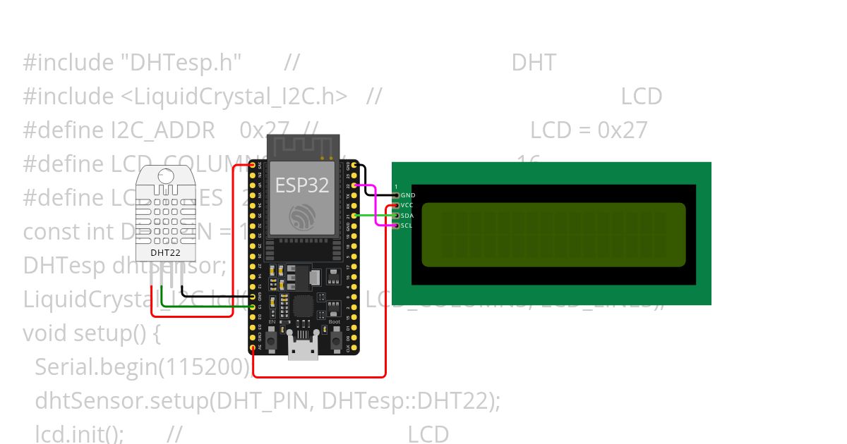 DHT to LCD simulation