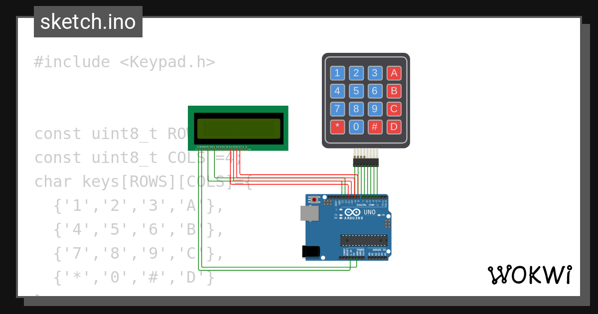 keypad lcd - Wokwi ESP32, STM32, Arduino Simulator