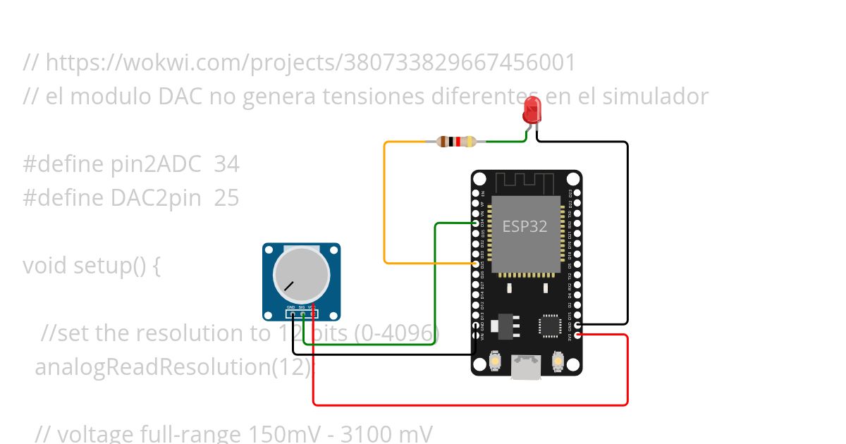 ADC-DAC pot+ led simulation