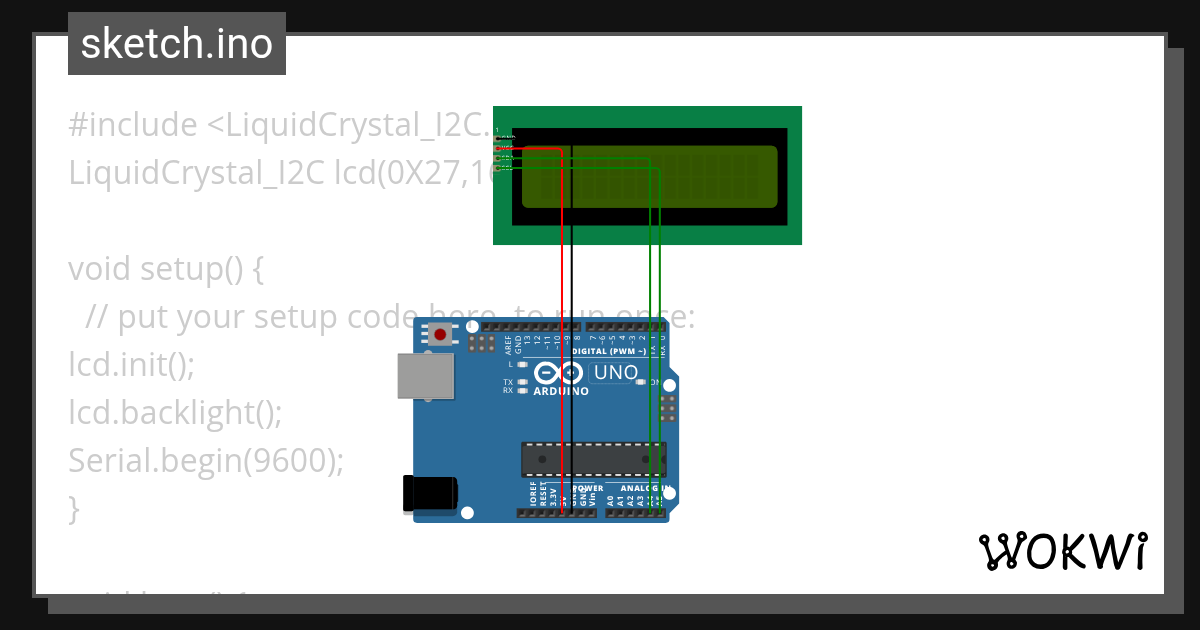 Liquid Crystal I2C - Wokwi ESP32, STM32, Arduino Simulator