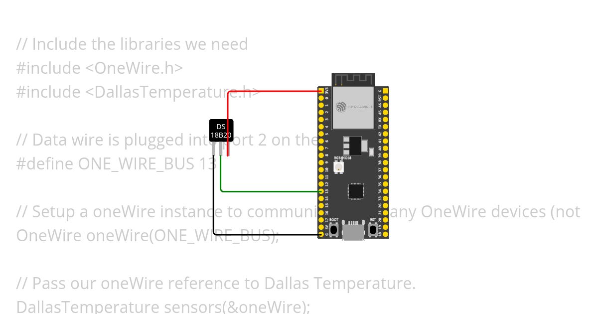 Esp32-Dallas temperature simulation