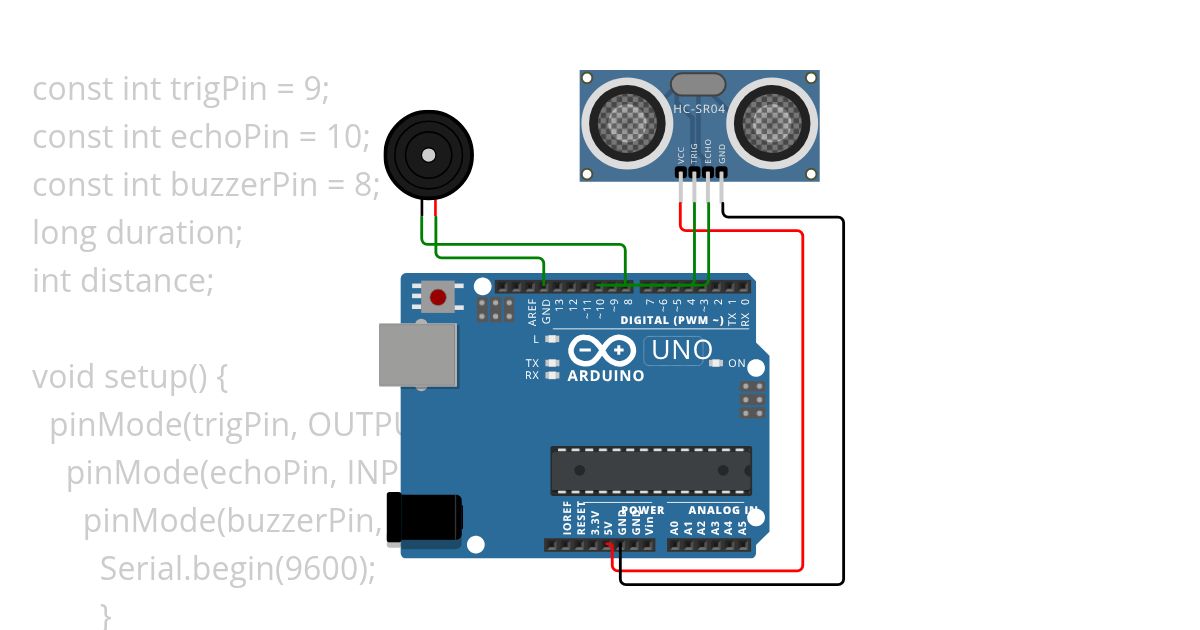 reverse parking sensor simulation