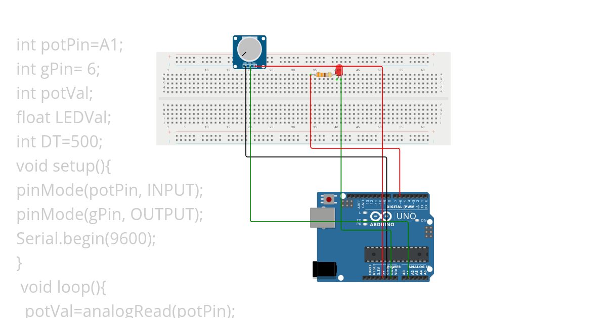 Dimmable leds simulation