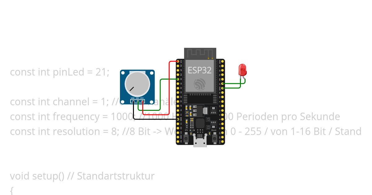 LED Dimmen mit Potentiometer simulation