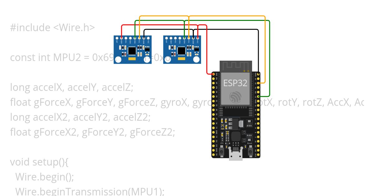 ESP32 MPU6050(2x) simulation