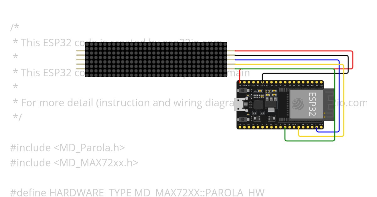 ESP32 Led Matrix simulation