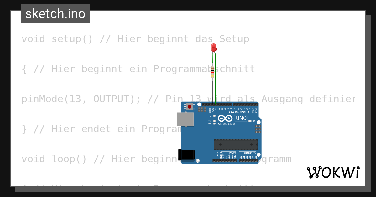 Blinkende led wokwi esp32 stm32 arduino simulator