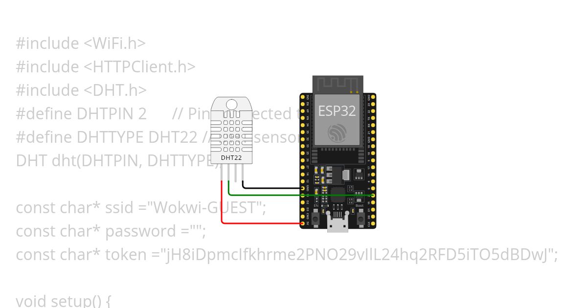 ESP32 DHT TO LINE NOTIFY simulation
